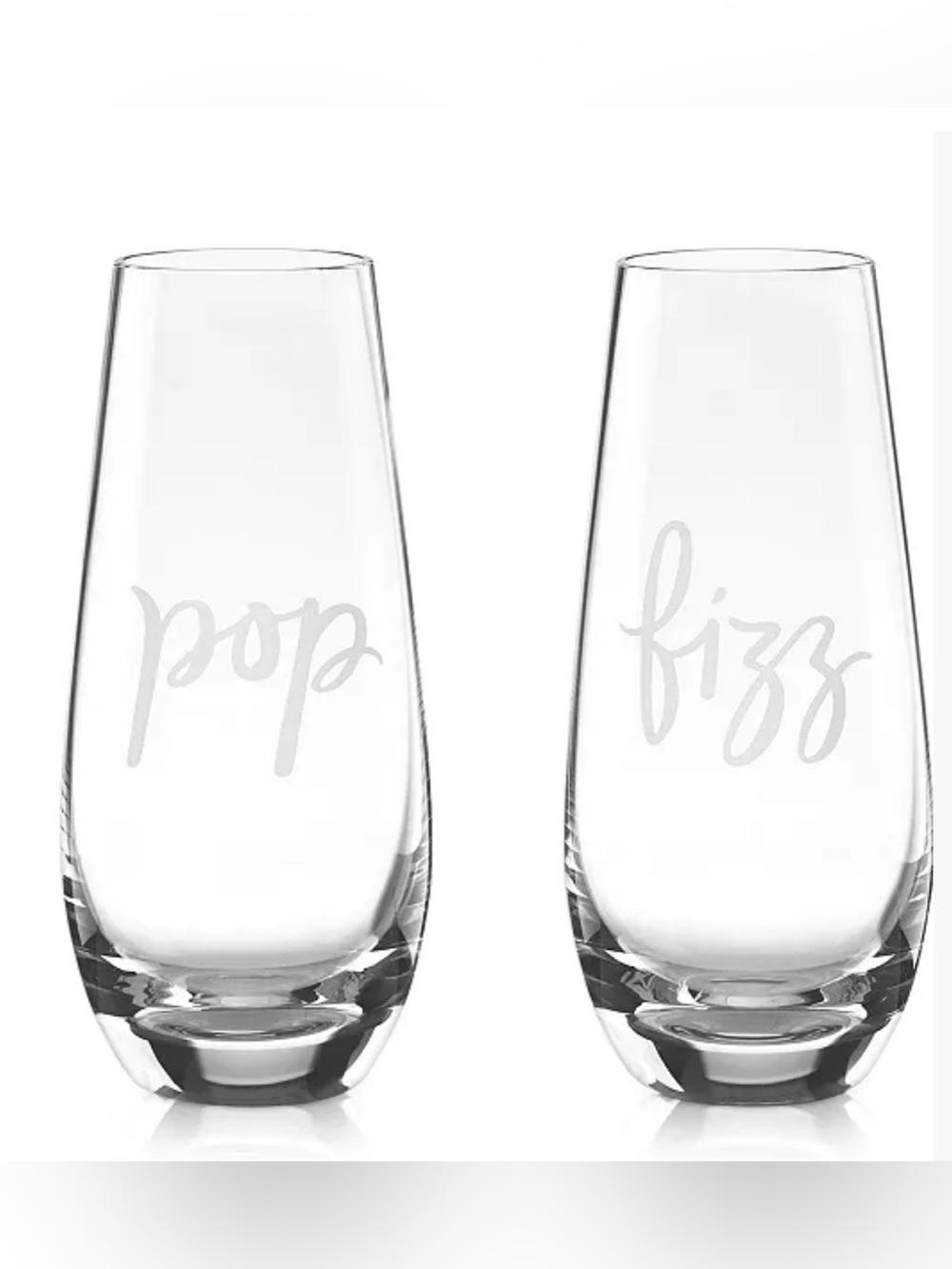 kate spade Pop Fizz Stemless Champagne Flutes Set of 2 NWB